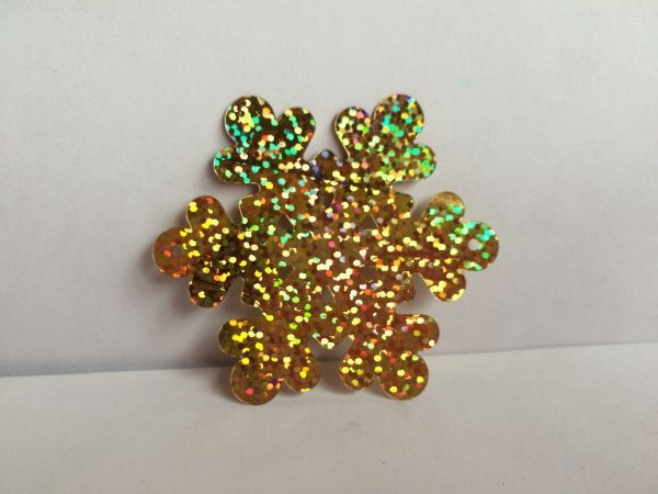 Паєтка сніжинка АВ Gold