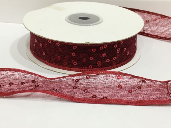 Лента органза с паеткой 2,5 см. № 37