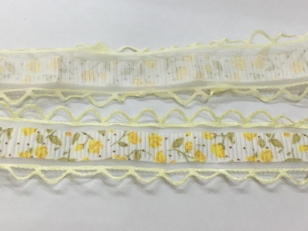Лента органза с кружевом 2,5 см. № М
